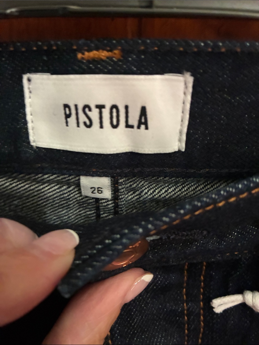 Pistola Ryder Dark Indigo Wide Leg Cuffed Jeans - Picture 4 of 5